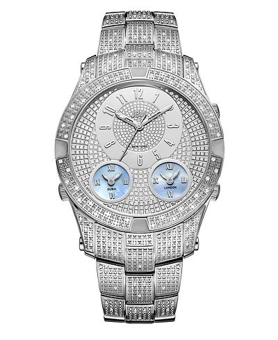 Jbw Men's Jet Setter Iii Diamond (1 ct.t.w.) Stainless Steel Watch