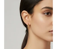 Sterling Silver Modern Chain Link C-Hoop Earrings