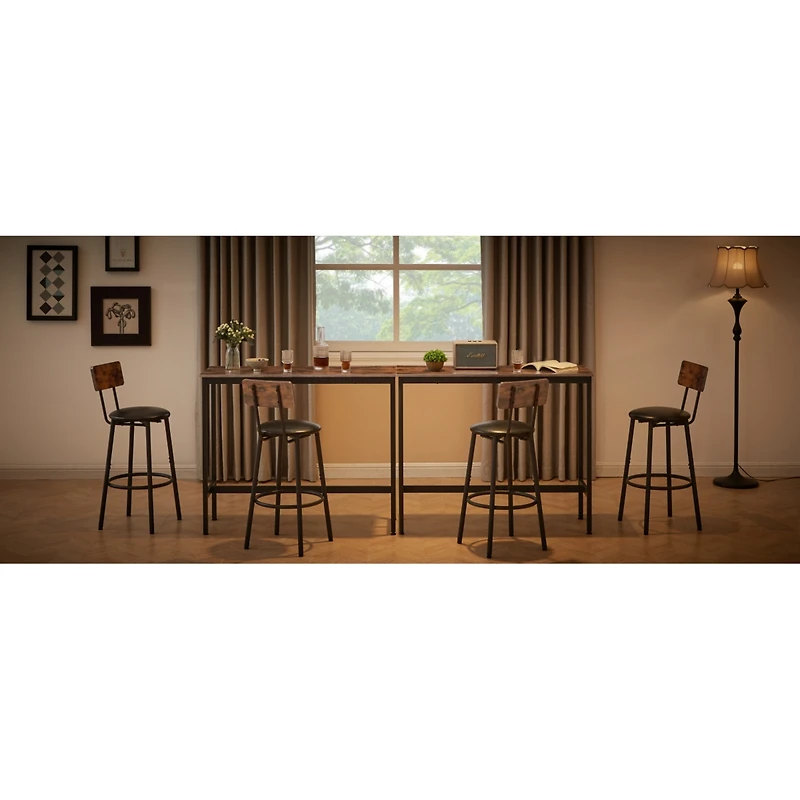 Streamdale Furniture Rustic Brown Bar Table Set with 2 Stools