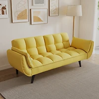 Streamdale Furniture Comfortable 57" Yellow Sofa with Throw Pillow