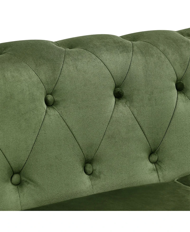 Streamdale Furniture Green Velvet Love Seat Sofa