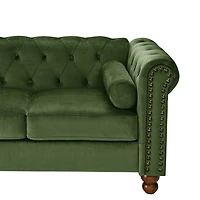 Streamdale Green Velvet Tufted Sofa Settee