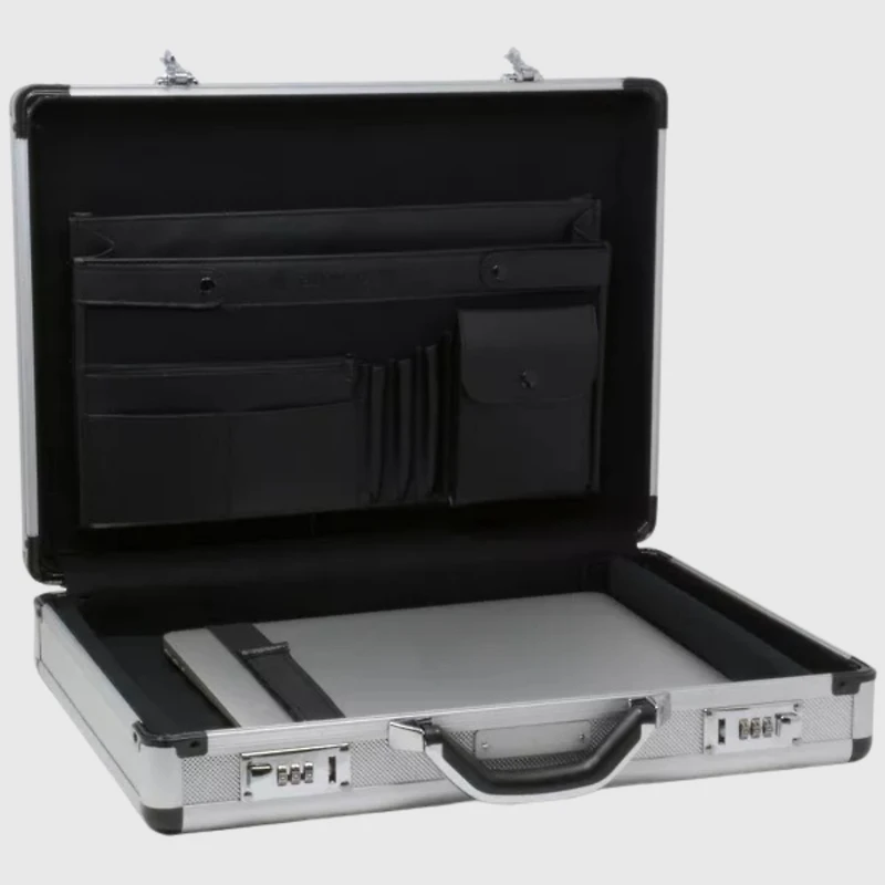 Alpine Swiss Executive Aluminum Briefcase Padded Laptop Briefcase For Men Hard Shell Attache Case Combo Lock Business Case