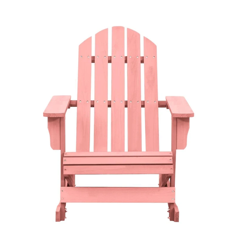 vidaXL Patio Adirondack Rocking Chair Solid Fir Wood Pink