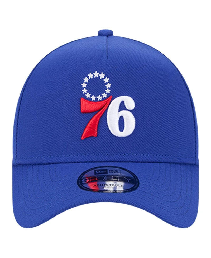 New Era Men's Royal Philadelphia 76ers A-Frame 9FORTY Adjustable Hat