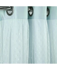 Lush Decor Cottage Polka Dot Sheer Window Curtain Panels Including Tieback