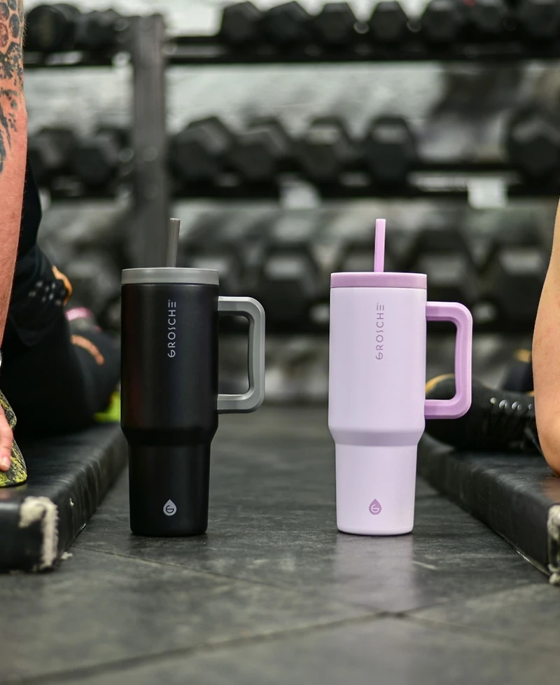 Grosche 40oz Insulated Tumbler with Straw and Handle