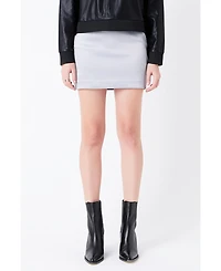Grey Lab Women's Solid Satin Fit Mini Skirt