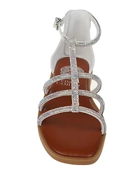 Vince Camuto Big Girl's Fashion Sandal with Micro Stone Strappy Upper Glass stones/Polyester Sandals