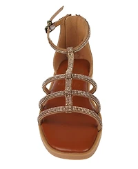 Vince Camuto Big Girl's Fashion Sandal with Micro Stone Strappy Upper Glass stones/Polyester Sandals