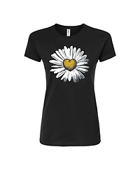 Hybrid Apparel Trendy Juniors Daisy Heart Graphic Tee