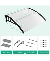 Costway 48" x 40" Window Outdoor Awning Door Canopy Exterior