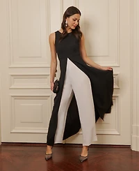 Adrianna Papell Colorblocked Overlay Jumpsuit