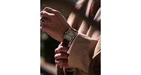 Peugeot Men's 43x30 mm Black Vintage Like Tank Leather Strap Watch