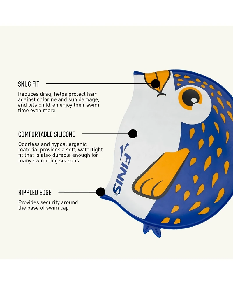 Finis Girls Animal Heads - Fun Swim Cap Ages 3 and Up