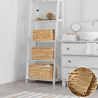 Casafield Set of 3 Water Hyacinth Storage Baskets with Lids, Natural - Small, Medium, Large