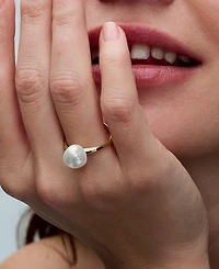 Pandora Baroque Treated Freshwater Cultured Pearl Ring 14k Gold-plated