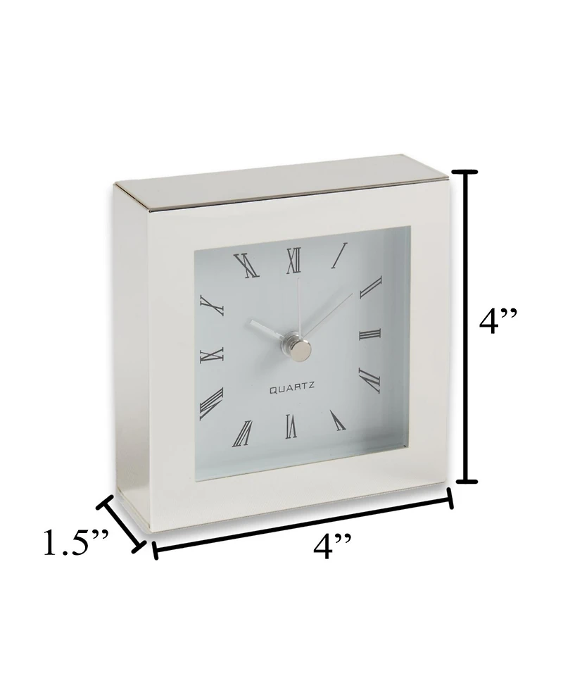Bey-Berk Small Square Plated Clock