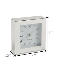 Bey-Berk Small Square Plated Clock