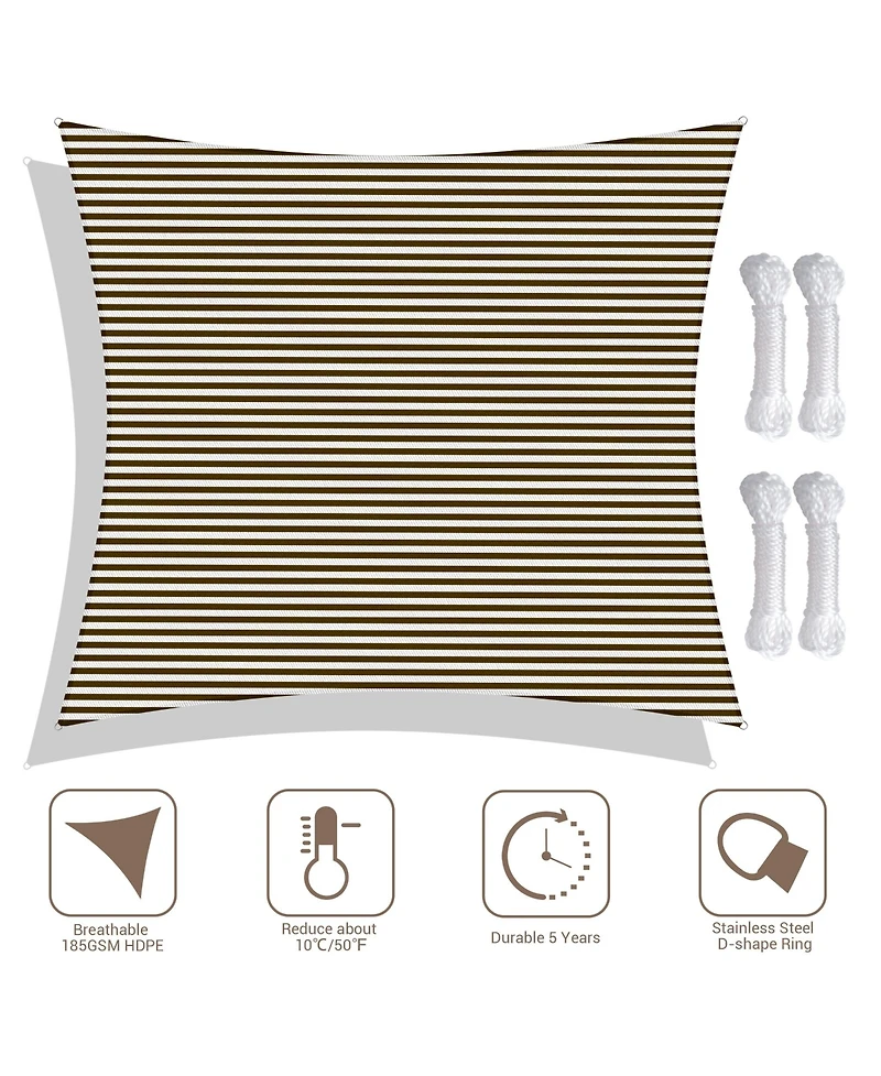 Yescom 23x22 Ft 95% Uv Block Rectangle Sun Shade Sail Canopy Cover Net Outdoor Pool