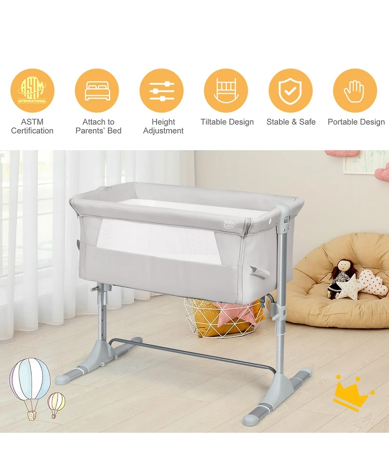 Costway Portable Baby Bed Side Sleeper Infant Travel Bassinet Crib
