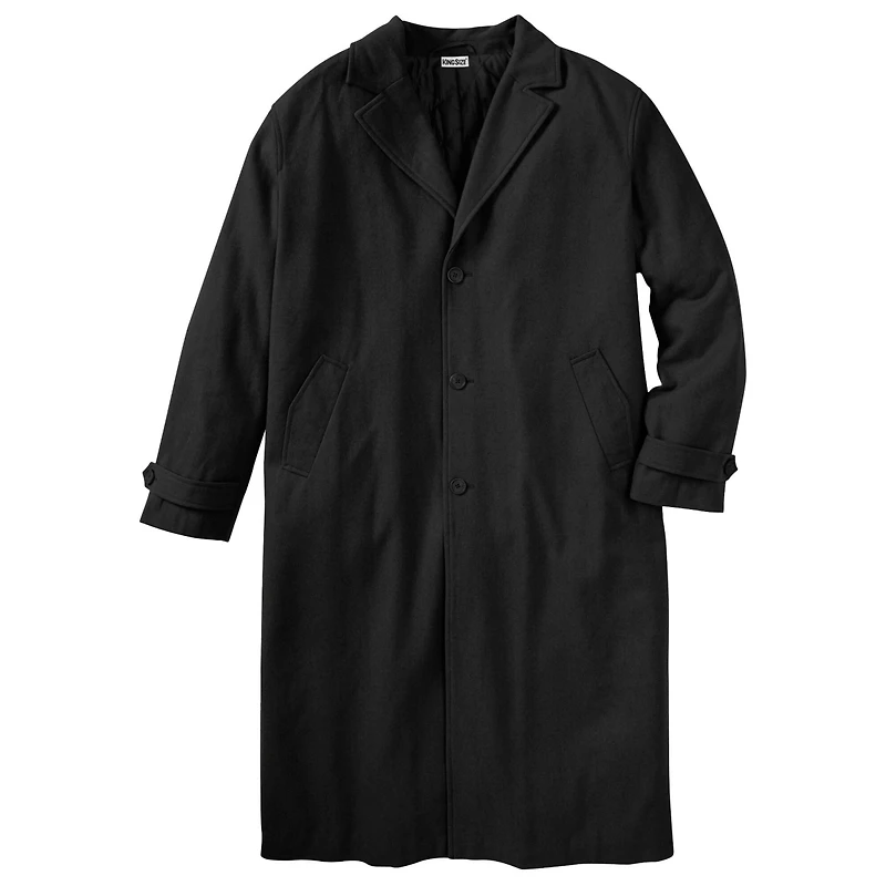 KingSize Big & Tall Wool-Blend Long Overcoat