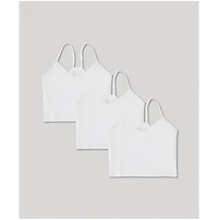 Pact Women's Organic Cotton Everyday Shelf Bra Cropped Camisole 3-Pack