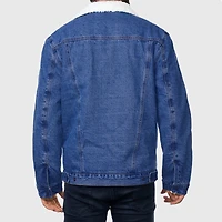 Alpine Swiss Men's Sherpa Lined Denim Jacket Classic Button Up Jean Trucker Coat