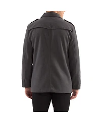 Alpine Swiss Jake Mens Pea Coat Wool Blend Double Breasted Dress Jacket Peacoat