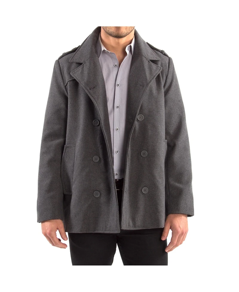 Alpine Swiss Jake Mens Pea Coat Wool Blend Double Breasted Dress Jacket Peacoat