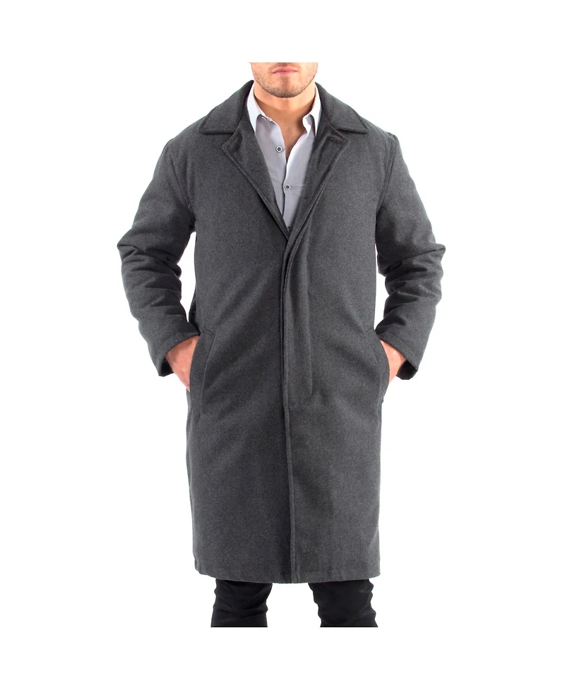 Alpine Swiss Men's Zach Men s Wool Blend Overcoat – Knee-Length Trench Coat, Runs Large for Layering Over Suits or Sweaters