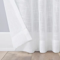 Ceri Linen Texture Jute Tabs Semi-Sheer Tab Top Curtain Panel