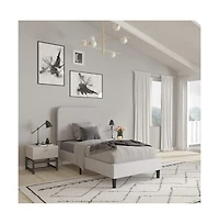 Merrick Lane Remi Platform Bed With Headboard - Upholstered Frame - 14 Wooden Slats - No Box Spring Required