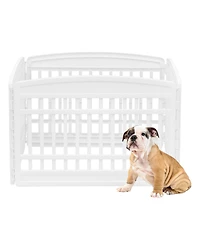 Iris Usa 24" Exercise 4-Panel Pet Playpen, Dog Playpen for Puppy Small Dogs Keep Pets Secure Easy Assemble Easy Storing Customizable Non-Skid Rubber F