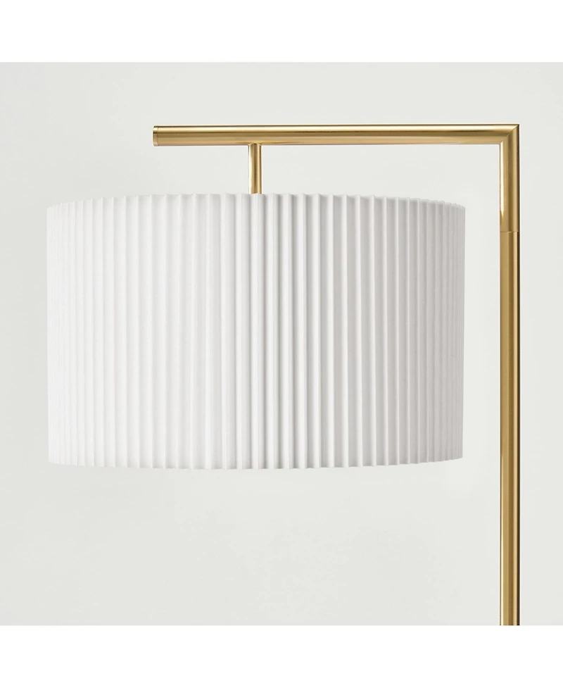 Brightech Montage Modern 60" Led Arc Floor Lamp with Pleated Fabric Drum Shade, Smart Plug Compatible, Bulb Included