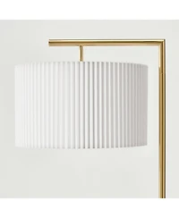 Brightech Montage Modern 60" Led Arc Floor Lamp with Pleated Fabric Drum Shade, Smart Plug Compatible, Bulb Included