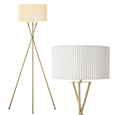 Jaxon 60" Led Contemporary Tripod Floor Lamp with Pleated Shade