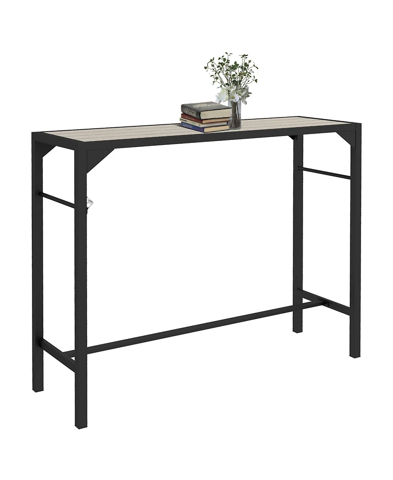Outsunny 47" Outdoor Bar Table with Built-In Bottle Opener, Steel Frame