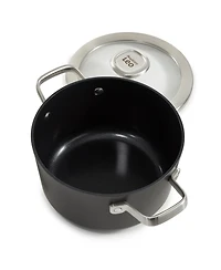 BergHOFF Graphite Non-stick Ceramic Stockpot 8", 3.3qt. With Glass Lid, Sustainable Recycled Material