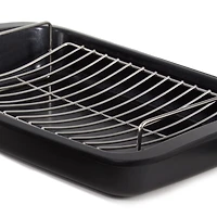 BergHOFF Graphite Non-stick Recycled Cast Aluminum Roaster with Removable Rack 16.5" X 11" X 2.75"