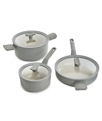 BergHOFF Balance 6Pc Non-stick Ceramic Cookware Set With Glass Lid, Recycled Aluminum