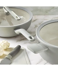 BergHOFF Balance 4Pc Non-stick Ceramic Stockpot and Wok Pan Set, Glass Lids, Recycled Aluminum