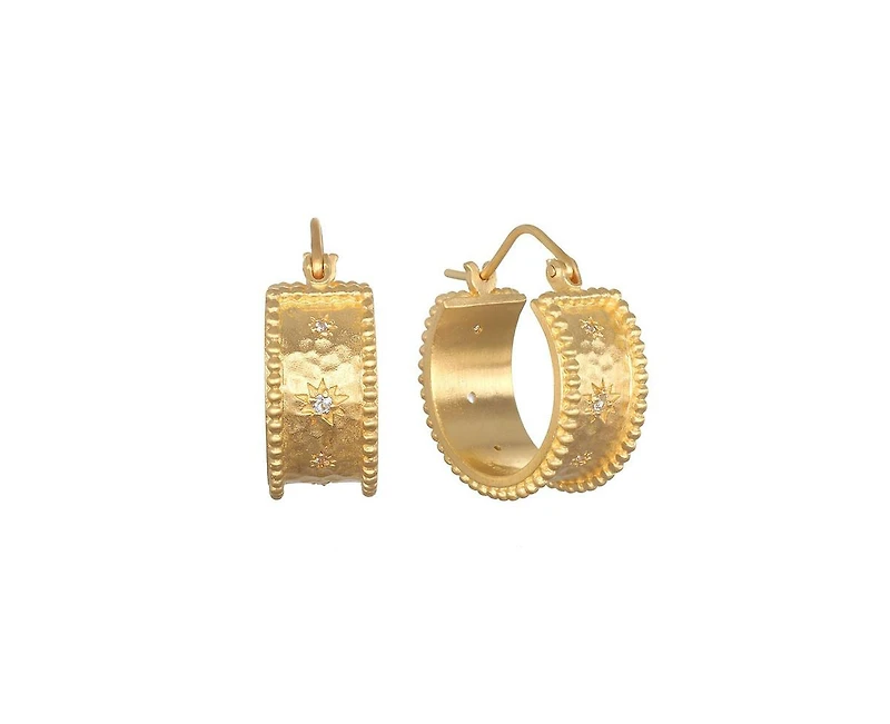 Whimsical Spirit White Topaz Bold Hoop Earrings