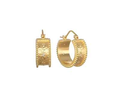Whimsical Spirit White Topaz Bold Hoop Earrings
