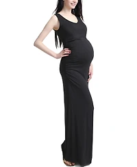 kimi + kai Maternity V-Necl Lace Back Maxi Dress