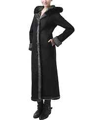 Bgsd Women's Gianna Hooded Faux Shearling Long Coat