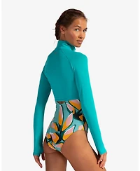 BloqUV Women's Upf 50+ Sun Protective Full Zip Crop Top