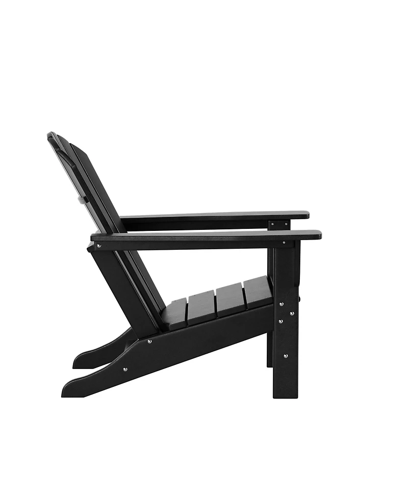 WestinTrends 3-Piece Patio Adirondack Chairs with Round Side Table Set