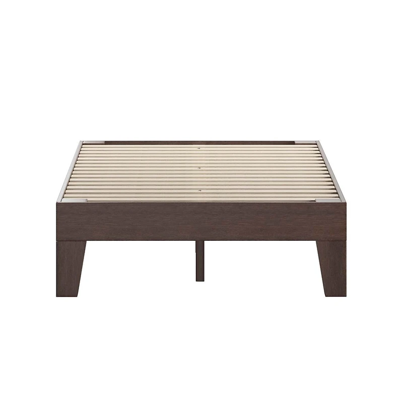 Merrick Lane Eduardo Platform Bed Frame, Solid Wood Platform Bed Frame With Slatted Support