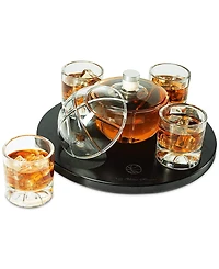The Wine Savant Basketball Decanter & Glass Set with Tray